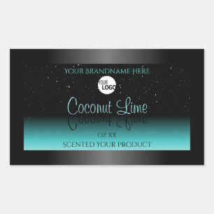 Zwart Blauwgroen Ombre Product Labels Zachte Glitt