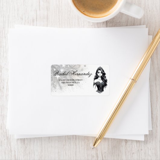 Zwart & Blauwgroen Quinceañera Meisje Etiket (Insitu)