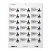 Zwart & Blauwgroen Quinceañera Meisje Etiket (Full Sheet)