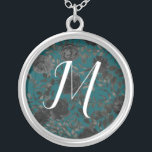 Zwart Blauwgroen Roos Gothic Elegant Wedding Zilver Vergulden Ketting<br><div class="desc">Elegante blauwgroen en zwarte roos trouwfeestbendes zijn mooi met een donkere gotische bruiloft. Ideaal voor je bruidsschat briefpapier met dit prachtige design!</div>
