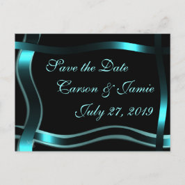 Zwart & Blauwgroen Save-the-Date Invitation aanpas Aankondigingskaart