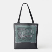 Zwart Blauwgroen  Stijl Serenity Prayer Tote Bag (Achterkant)