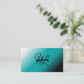 Zwart Blauwgroen wit ombre - Aangepast Visitekaartje (Staand voorkant)