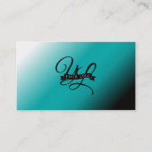 Zwart Blauwgroen wit ombre - Aangepast Visitekaartje (Voorkant)