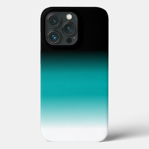Zwart Blauwgroen witte ombre iPhone 13 Pro Hoesje
