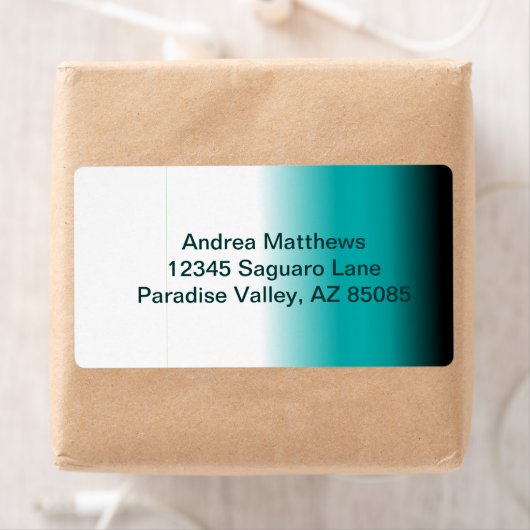 Zwart Blauwgroen witte ombre Etiket (Insitu)