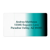 Zwart Blauwgroen witte ombre Etiket (Voorkant)