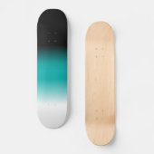 Zwart Blauwgroen witte ombre Persoonlijk Skateboard (Voorkant)