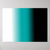 Zwart Blauwgroen witte ombre Poster (Voorkant)