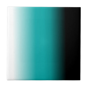 Zwart Blauwgroen witte ombre Tegeltje