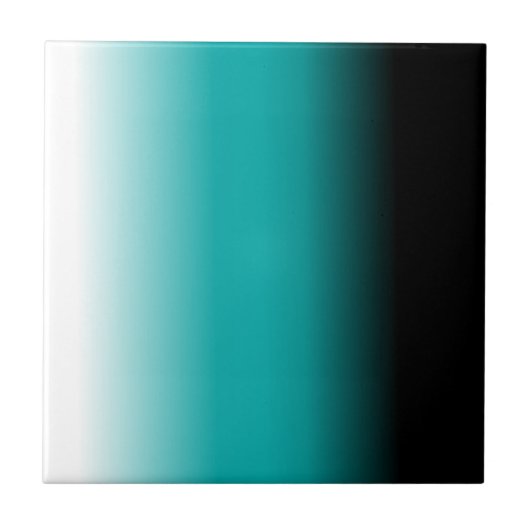 Zwart Blauwgroen witte ombre Tegeltje (Voorkant)