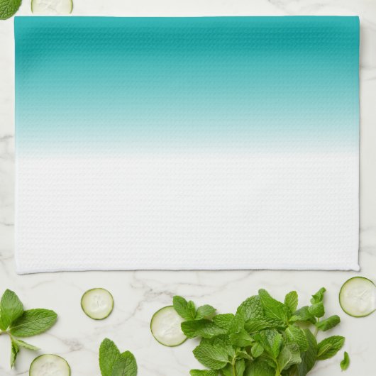 Zwart Blauwgroen witte ombre Theedoek (Gevouwen)