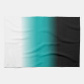 Zwart Blauwgroen witte ombre Theedoek (Horizontaal)