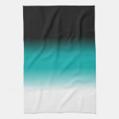 Zwart Blauwgroen witte ombre Theedoek (Verticaal)