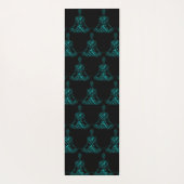 Zwart-Blauwgroen Word Cloud Yogamat (Achterkant)