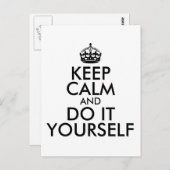 Zwart Blijf kalm en doe het zelf Briefkaart (Voorkant / Achterkant)