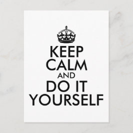 Zwart Blijf kalm en doe het zelf Briefkaart