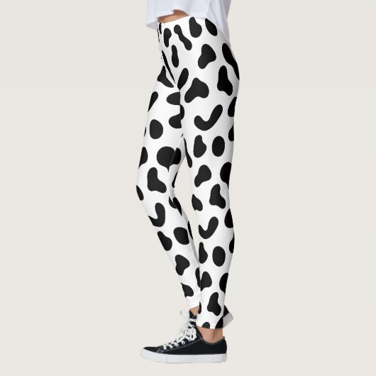 Zwart Blobs Vlak Patroon Leggings (Links)