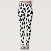 Zwart Blobs Vlak Patroon Leggings (Voorkant)