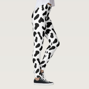 Zwart Blobs Vlak Patroon Leggings