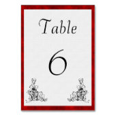  zwart bloeien en rood fluwelen bruiloft kaart (Achterkant)