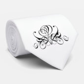 Zwart bloeiend Roos Stropdas (Opgerold)