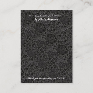 Zwart Bloem Logo QR Code Ketting Oorbel Sieraden Visitekaartje