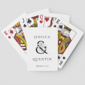 Zwart Bloemen Ampersand bruiloft gunst Pokerkaarten (Achterkant)