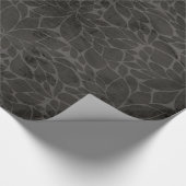 Zwart Bloemen Blad Boom Inpakpapier (Hoek)