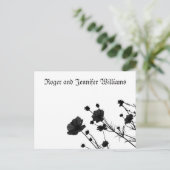 Zwart Bloemen Bloom-Dank u Briefkaart (Staand voorkant)