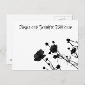 Zwart Bloemen Bloom-Dank u Briefkaart (Voorkant / Achterkant)