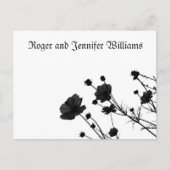 Zwart Bloemen Bloom-Dank u Briefkaart (Voorkant)