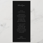 Zwart Bloemen Bruiloft Menu en dank u (Achterkant)