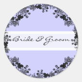 Zwart Bloemen Bruiloft Stickers (Voorkant)