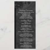 Zwart Bloemen Chalkboard Gothic Trouwprogramma's Programmakaart (Achterkant)