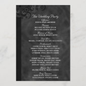 Zwart Bloemen Chalkboard Gotische bruiloft program Programmakaart (Achterkant)