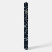 Zwart Bloemen Donkergrijs Wit iPhone Hoesje (Linkerkant)