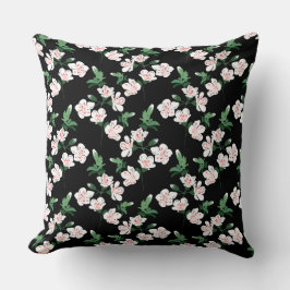 Zwart Bloemen Esthetisch Kussen Hoesje