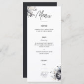 Zwart Bloemen Flat Menu (Voorkant / Achterkant)