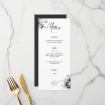 Zwart Bloemen Flat Menu