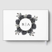 Zwart Bloemen Gotisch Bruiloft Gastenboek (Achterkant)