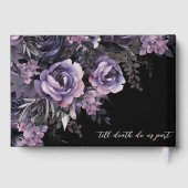 Zwart Bloemen Gotische bruiloft Gastenboek (Achterkant)