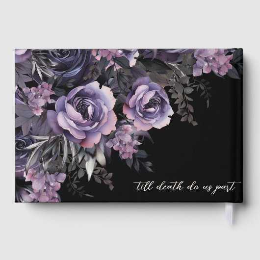 Zwart Bloemen Gotische bruiloft Gastenboek (Achterkant)