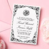 Zwart Bloemen Goud Lijst Islamitisch Moslim Bruilo Kaart