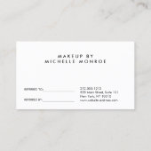 Zwart Bloemen Goud Tekst Grijs Salon Referral Kaar (Achterkant)