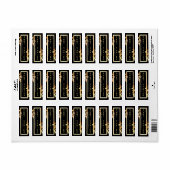 Zwart Bloemen Gouden Product Etiketten Kaars Zepen (Full Sheet)