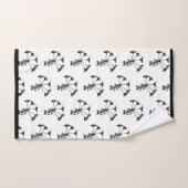 Zwart Bloemen Herhaal op witte badhanddoek set Bad Handdoek (Handdoek)