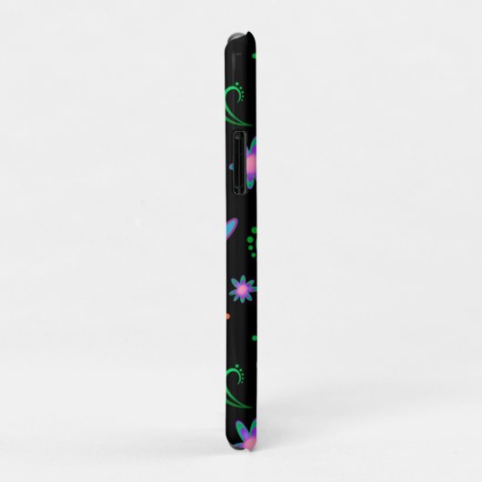 Zwart Bloemen Inspirivity Leuk Meisje Case-Mate iPhone Case (Achterkant/rechts)