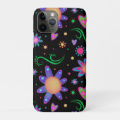 Zwart Bloemen Inspirivity Leuk Meisje Case-Mate iPhone Case (Achterkant)