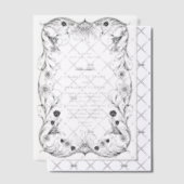 Zwart  Bloemen  Lijst bruiloft Vellum Uitnodigingen (Offset (Uitnodiging))